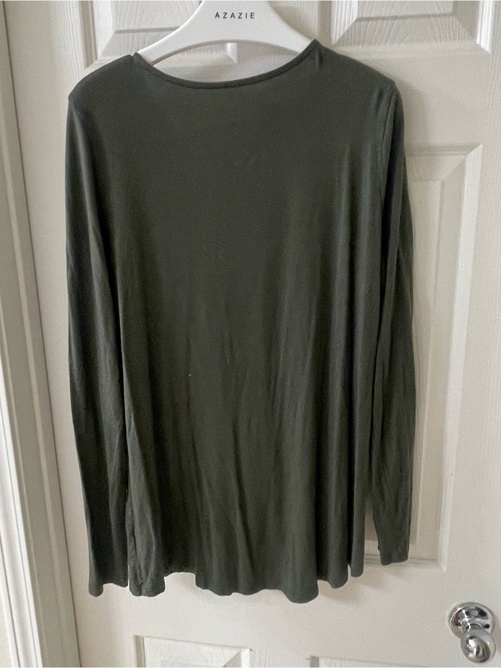 torrid Olive Green Super Soft Knit Top with Lace Trim - Picture 2 of 3